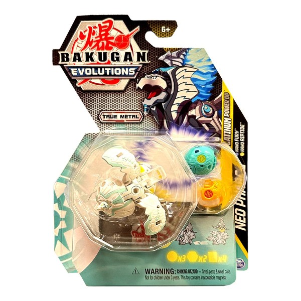 Spin Master 6063394 (20138090) - Bakugan Evolutions - Platinum Power Up - Neo Pharol, Nano Fury, Nan
