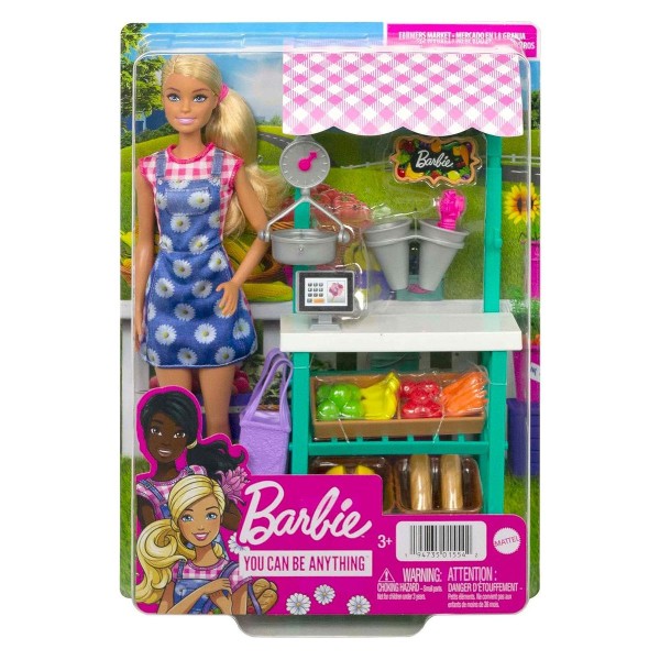 Mattel HCN22 - Barbie - You can be anything - Spaß Auf Dem Bauernhof, Bauernmarkt Spielset