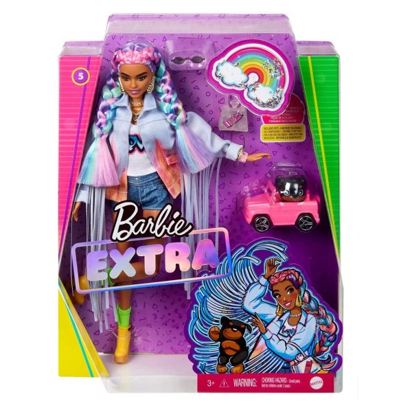 Mattel GRN29 - Barbie - Extra - Puppe mit Zubehör, Regenbogen