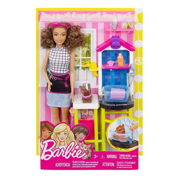 Mattel FJB31 - Barbie - Tierfriseurin Puppe, Spielset