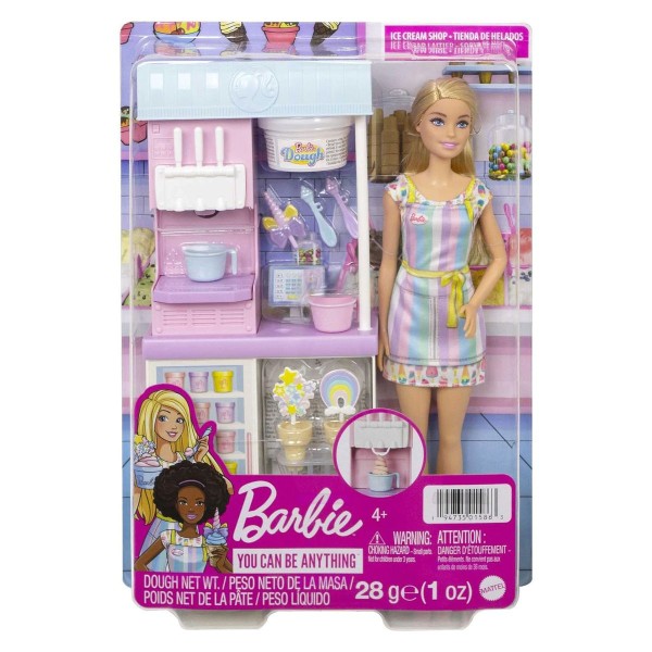 Mattel HCN46 - Barbie - You can be anything - Eisdiele Spielset mit Puppe