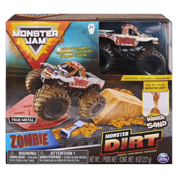 Spin Master 6045198 (20116028) - Monster Jam - Monster Dirt, Zombie Monstertruck + Kinetic Sand; Maß