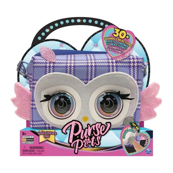 Spin Master 6065132 (20138764) - Purse Pets - Hout Couture Owl - elektronische Handtasche