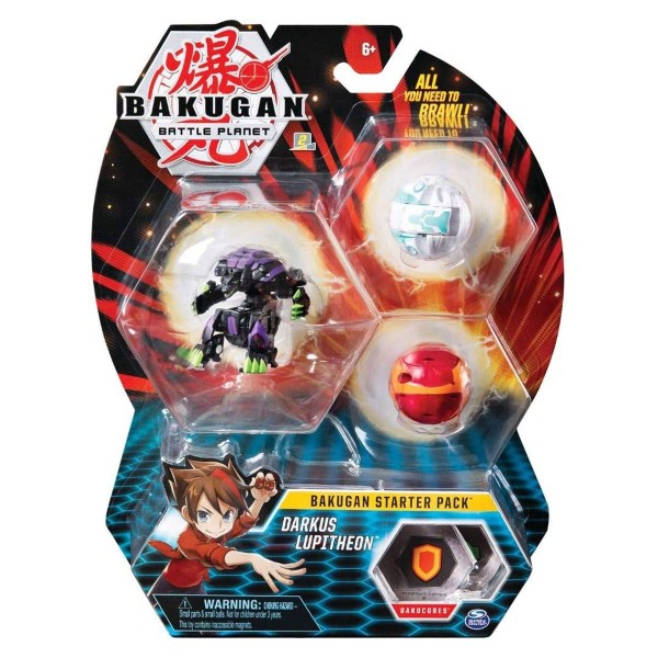 Spin Master 6058562 (20114994) - Bakugan Battle Planet - Starter Pack - Darkus Lupitheon