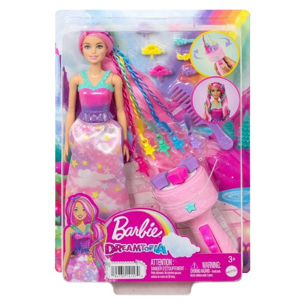 Mattel HNJ06 - Barbie - Dreamtopia - Flechtspaß inkl. Stylingwerkzeug und Haaraccessoires