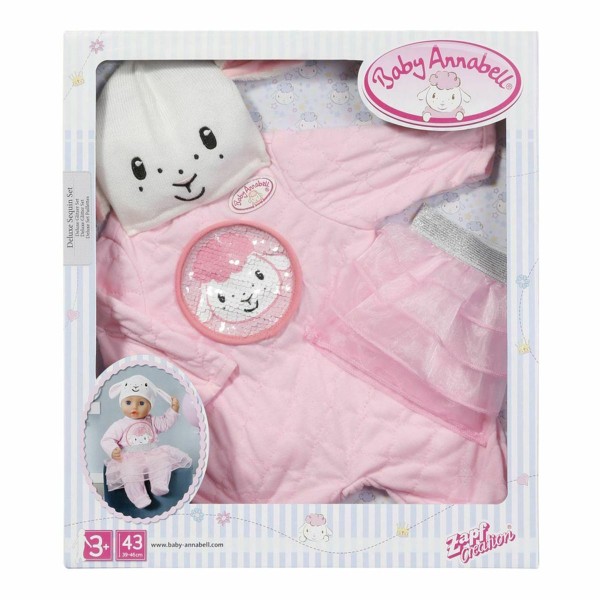 Baby Annabell Puppenkleidung Deluxe Glitzer Set für 43 cm Puppen süßes Schäfchen 