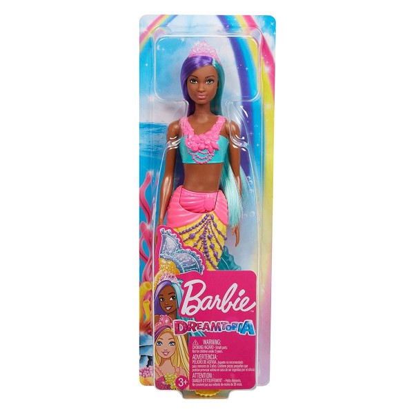 Mattel GJK10 - Barbie - Dreamtopia - Meerjungfrau Puppe, mit bunten Haaren Lila/Türkis