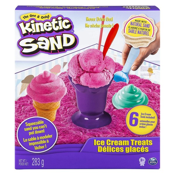 Spin Master 6027986 (20074520) - Kinetic Sand - Eiscreme Sandbox, mit 283g Sand und Zubehör