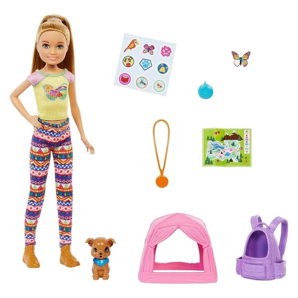Mattel HDF70 - Barbie - Camping Spielset mit Stacie Puppe und Hündchen