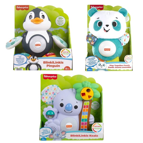 SPAR-SET 183208 - fisher-price - BlinkiLinkis - Super-Set mit 3 Tieren: Koala, Panda und Pinguin