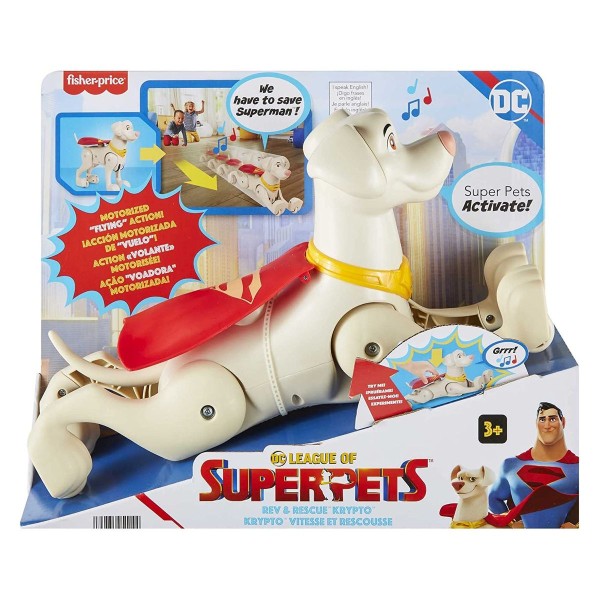 Mattel HJF35 - Fisher-Price - DC League of Superpets - Superspeed-Flug Hund Krypto - beweglich mit S