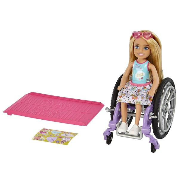 Mattel HGP29 - Barbie - Chelsea - Puppe mit Rollstuhl und Rampe