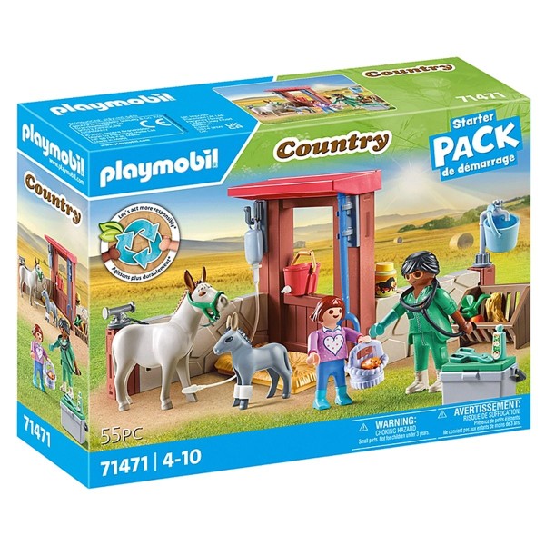 PLAYMOBIL® 71471 - Country - Starter Pack Tierarzteinsatz bein den Eseln
