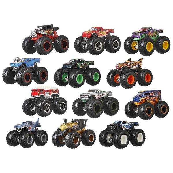 Mattel GGC61 - Hot Wheels - Monster Trucks - Die-Cast Fahrzeuge, 1:64, 12er Pack
