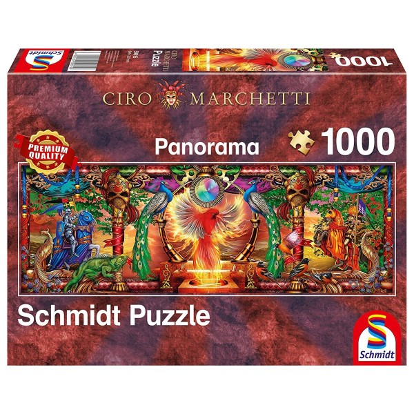Schmidt 59615 - Premium Quality - Ciro Marchetti - Im Reich des Feuervogels, 1000 Teile Panorama-Puz