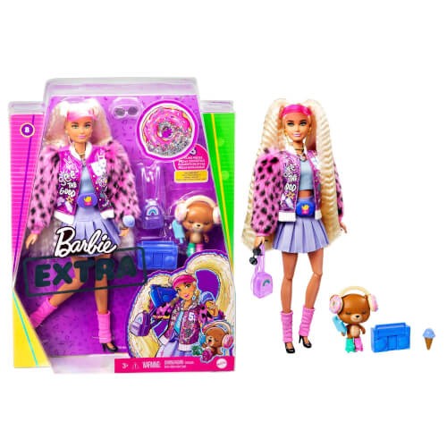 Mattel GYJ77 - Barbie - Extra - Puppe mit Styling-Zubehör und Tier