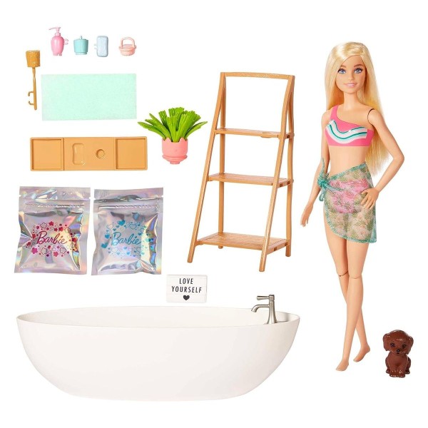 Mattel HKT92 - Barbie - Self-Care - Spielset, Wellness Konfetti