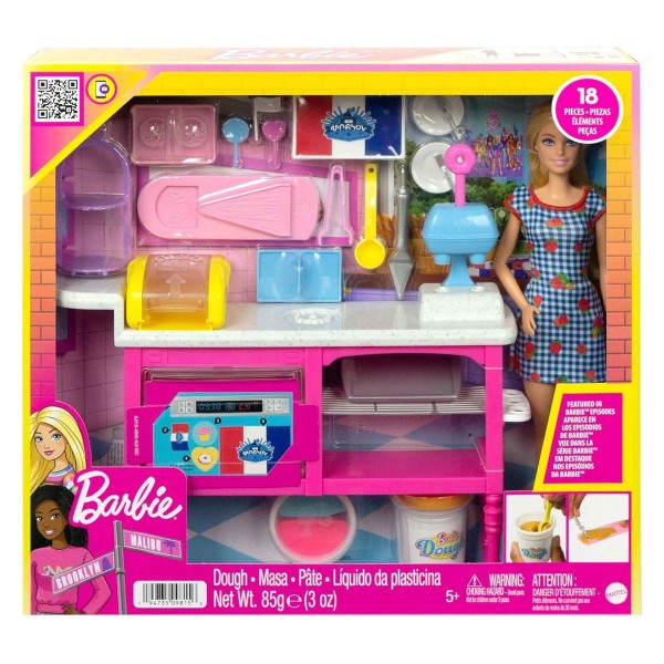 Mattel HJY19 - Barbie - Buddy´s Cafe, Spielset mit Puppe & Zubehör zum Backen