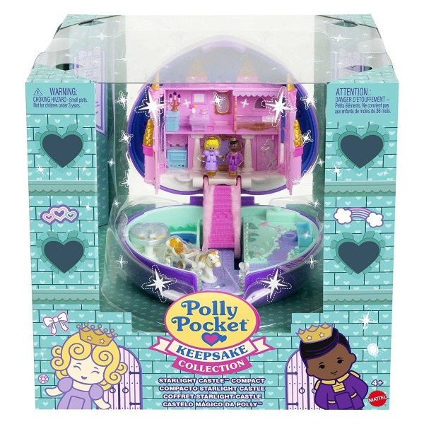 Mattel HFJ64 - Polly Pocket - Schatulle - Mini Spielset, Spielfigurenset mit Zubehör, Sternenlicht S