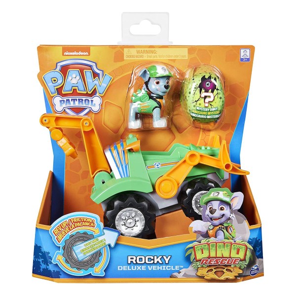 Spin Master 6056930 (20126722) - Paw Patrol - Dino Rescue - Deluxe Vehicle, Rocky + Mystery Dino