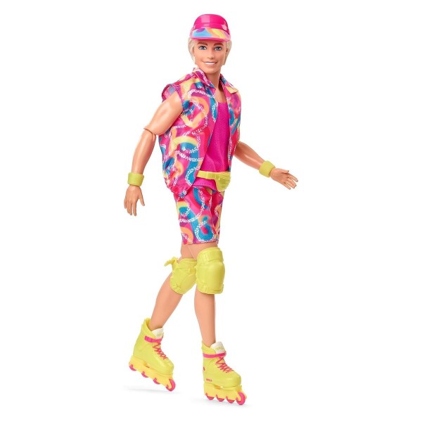 Mattel HRF28 - Barbie - The Movie - Ken im Retro Inlineskating-Outfit inkl. Inlineskates