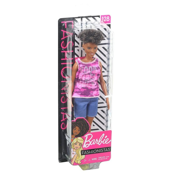 Mattel GHP98 - Barbie - Fashionistas - Puppe mit pinken camouflage Tanktop