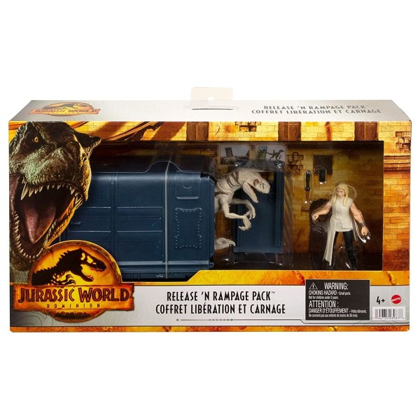 Mattel HFG63 - Jurassic World - Dominion - Befreiungs- und Chaos-Set, Dinosaurier Spielset