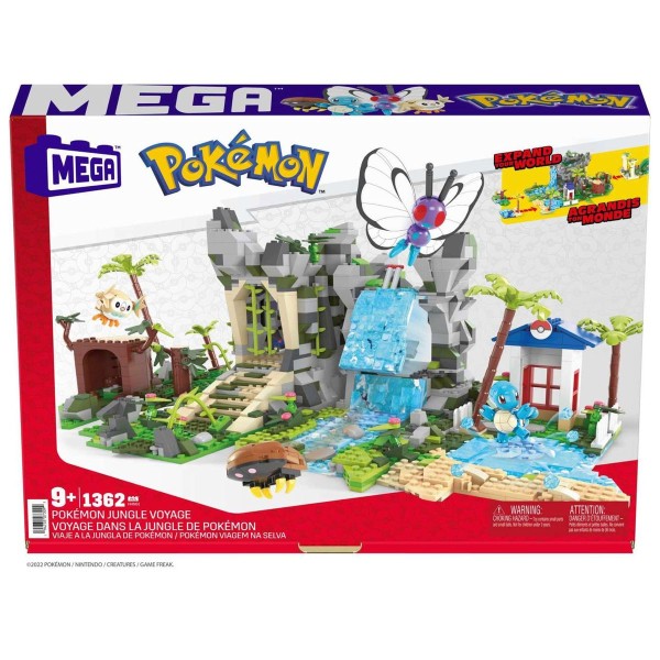 Mattel HHN61 - Mega Construx - Pokémon - Ultimatische Dschungelexpedition, Bausatz 1347 Teile