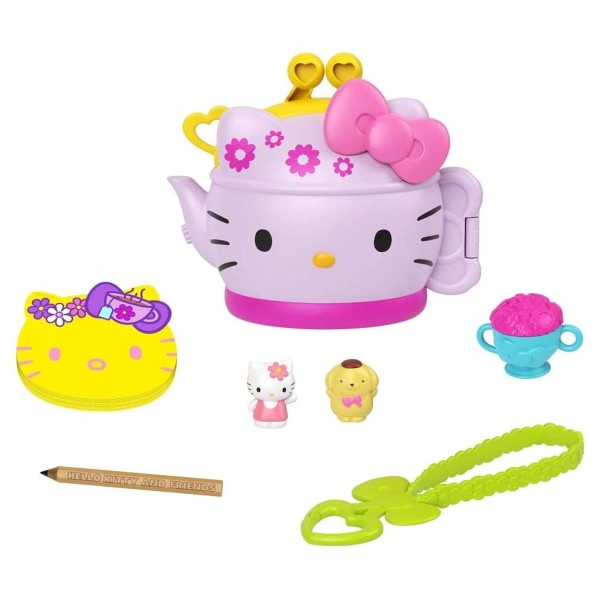 Mattel GVB31 - Hello Kitty - Mini-Spielset in Schatulle, Teeparty