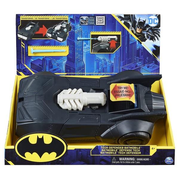 Spin Master 6062755 (20134611) - DC - Batman - Tech Defender Batmobil, verwandelbar