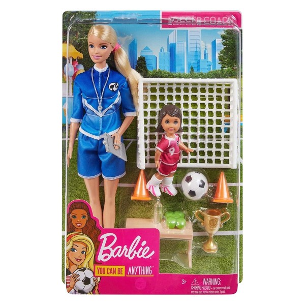 Mattel GLM47 - Barbie - You can be anything - Fußballtrainerin, Puppen mit Zubehör; Spielset