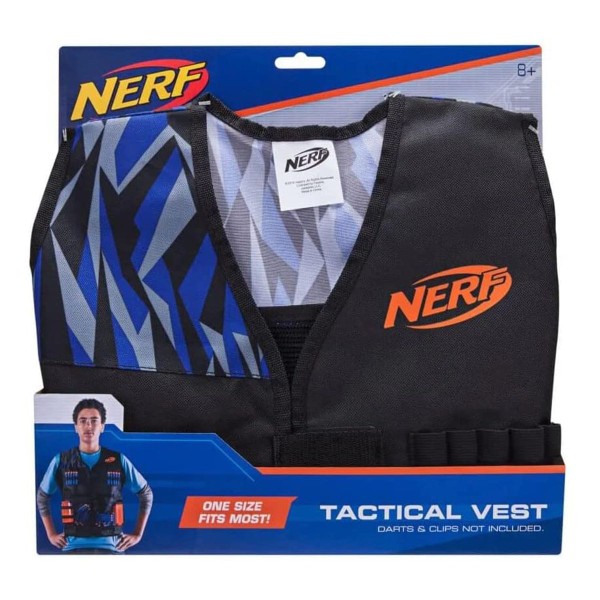 Jazwares NER0157 - Nerf - Tactical Vest / Taktik-Weste, Schwarz/Blau/Grau, One Size