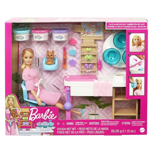 Mattel GJR84 - Barbie - Spielset mit Puppe und Zubehör, Wellness, Spa-Station