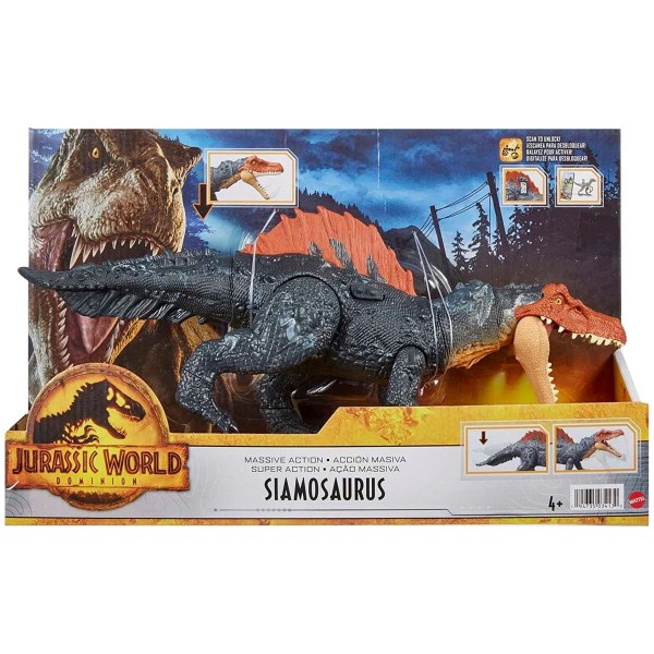 Mattel HDX51 - Jurassic World Dominion - Massive Action - Spielfigur, Dinosaurier: Siamosaurus