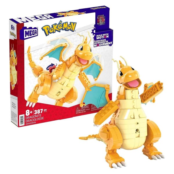 Mattel HKT25 - Mega - Pokémon - Dragoran Bauset mit 388 Teilen