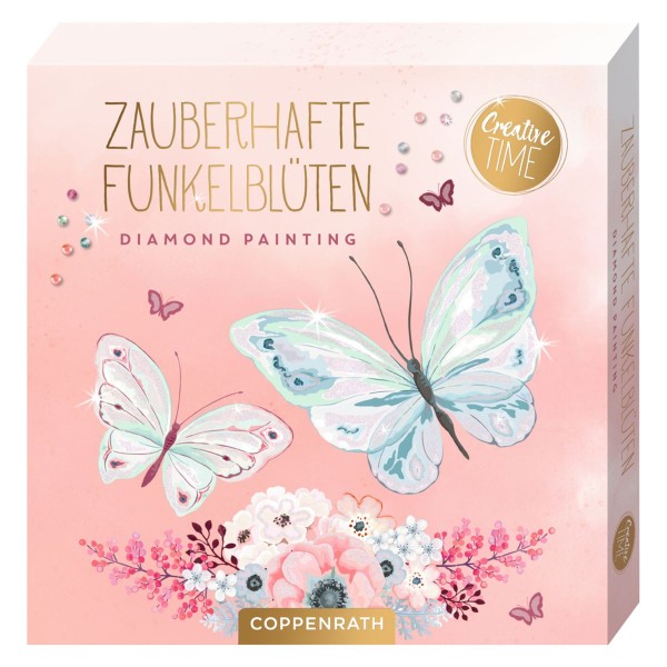 Coppenrath 72397 - Feine Papeterie - Creative Time - Diamond Painting - Zauberhafte Funkelblüten