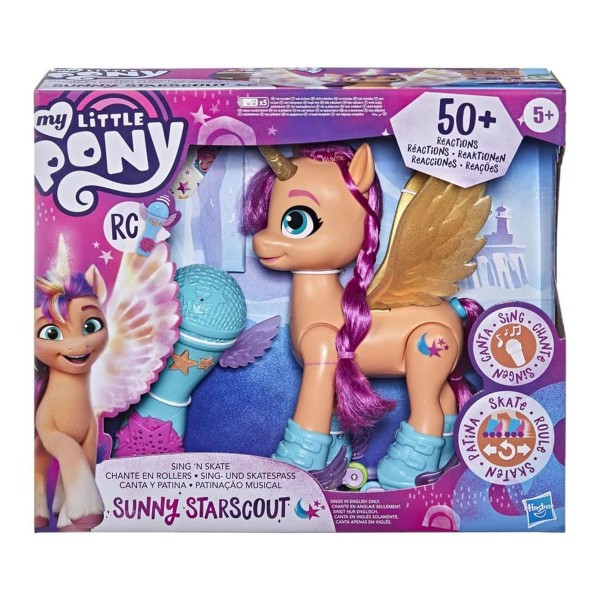 Hasbro F17865 - My little Pony - Sunny Starscout, Interaktives Pony, 22,5 cm, Sing- und Skatespass,