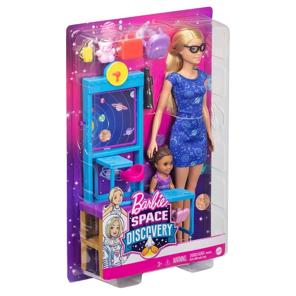 Mattel GTW34 - Barbie - Space Discovery - Spielset mit Puppen und Zubehör, Weltraum Abenteuer, Klass