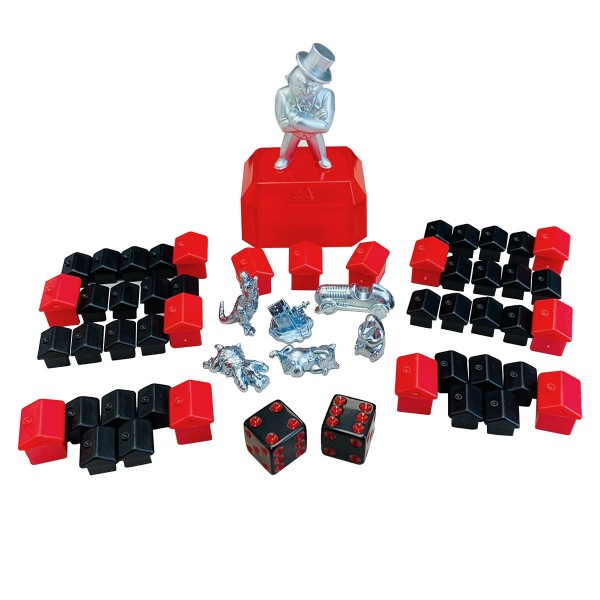 Hasbro 765E9972000 - Parker - Monopoly - Zubehör Set mit Spielfiguren, schwarzen Häusern, roten Hote
