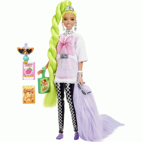 Mattel HDJ44 - Barbie - Extra - Puppe mit Styling-Zubehör und Tier