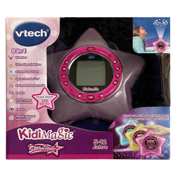 V-Tech 80-520404 - KidiMagic - StarLight 9-in1-Wecker für Kinder, Rosa