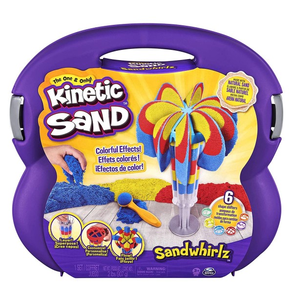 Spin Master 6055859 (20134797) - Kinetic Sand - Sandwhirlz, Koffer mit 907g Kinetic Sand