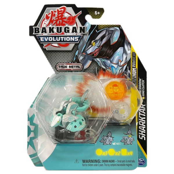 Spin Master 6063394 (20138085) - Bakugan Evolutions - Platium Power Up - Sharktar, Nano Shadow & Nan