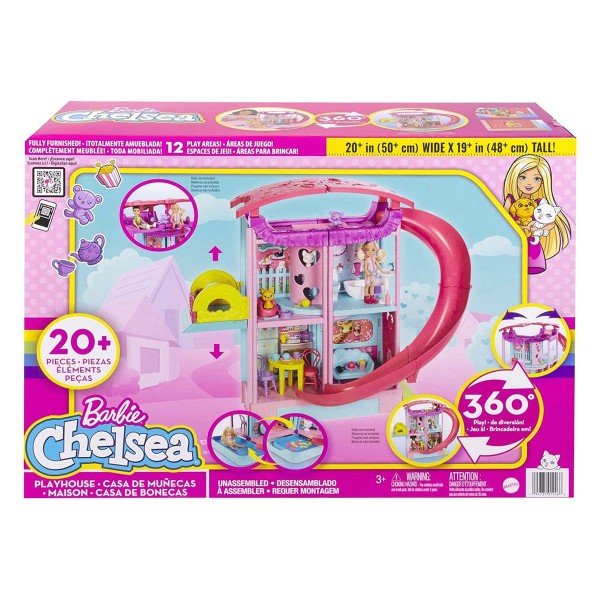 Mattel HCK77 - Barbie - Chelsea - Spielhaus mit Zubehör, ohne Puppe