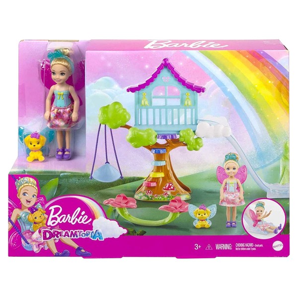 Mattel GTF49 - Barbie - Dreamtopia - Chelsea Spielset, Regenbogenschaukel