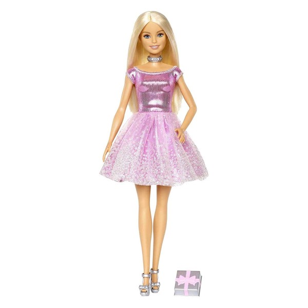 Mattel GDJ36 - Barbie - Happy Birthday Puppe mit Glitzer-Party Kleid