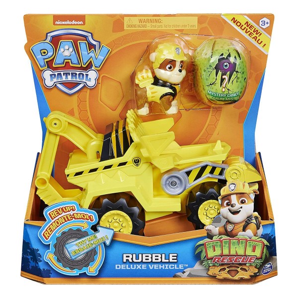 Spin Master 6056930 (20124742) - Paw Patrol - Dino Rescue - Deluxe Vehicle, Rubble + Mystery Dino