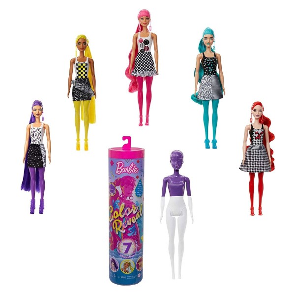 Mattel GTR94 sort. - Barbie - Color Reveal - Puppe, Überraschungsset mit Zubehör