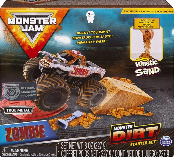 Spin Master 6045198 (20116028) - Monster Jam - Monster Dirt, Zombie Monstertruck + Kinetic Sand; Maß