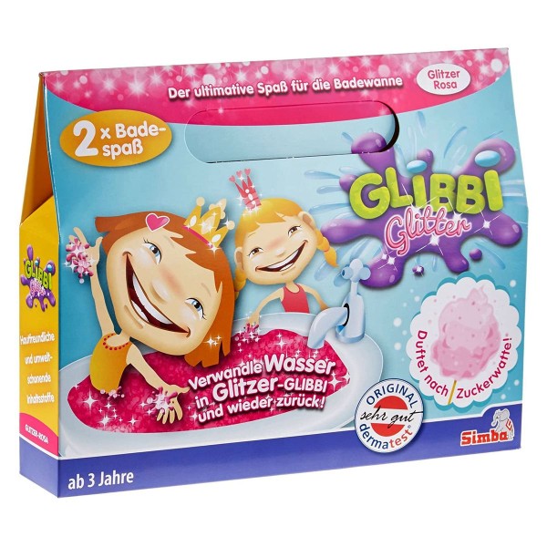 Simba 105954684 - Glibbi Glitter - Badewannen Spaß, Glitzer rosa